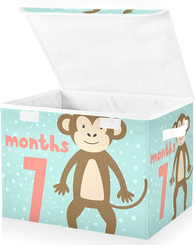 7_months Storage Bin with Lid Collapsible Clothes Organizer Organizers and Storage for Office Supplies Office Basket