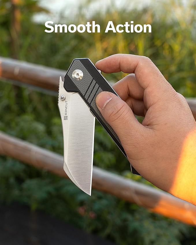 SENCUT Draxor Folding Pocket Knife for EDC Camping Knife with 3.7'' 9Cr18MoV Blade &amp G10 Handle Gift for Men Women (Gray)