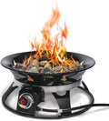 Outland Living Portable Propane Fire Pit 21-inch 58000 BTU with Fire Pit Cover &amp Carry Kit Smokeless Gas Firebowl | Perfect for Camping Patio Backyard Tailgating Deck RV| Black 863 Cypres