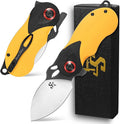 Sitivien ST159 Folding KnifeK110 Steel Blade with G10 Handle Chinese Zodiac Series EDC Tool Knife for Outdoor Camping Hiking Fishing(Yellow)