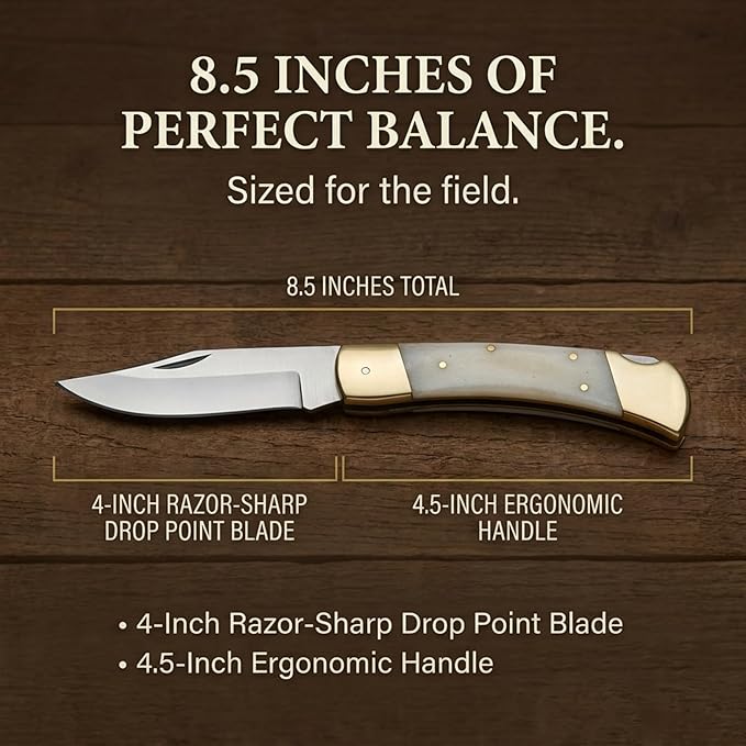 MAZEDAZE Folding Knife Handmade Self Defense Weapons Pocket Knife for Men Premium Survival Knife with Ebony Ergonomic Handle Made With Camel Bone Tactical Knife for Hunting Campaign and Skinning