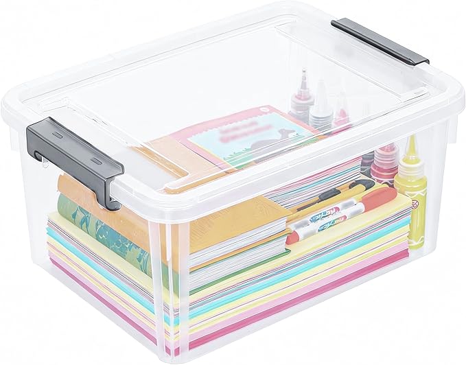 Citylife 17 QT Plastic Storage Bins with Lids Latching Stackable Storage Containers for Organizing Large Clear Storage Box for Garage Craft Toys Closet Home 1 Packs