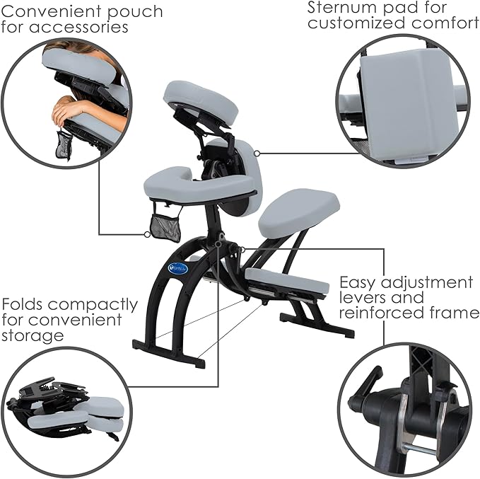 EARTHLITE Portable Massage Chair AVILA II - Premium Folding Spa/Massage/Tattoo Chair incl. Rolling Carry Case