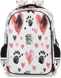 QsirBC Hand Painted Love Grid Skull Multi Compartment Backpack with Reflective Strips Adjustable Padded Straps Large Capacity Waterproof Duffel Bag for Men Women Work and Daily Use