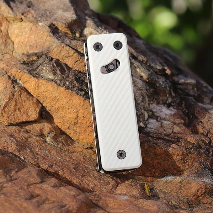 Roxon KS2 Elite Noir Blanc D2 Blade 13 in 1 Mini Multi Tool function pocket knife with big scissor G10 handle and Pocket clip good for Camping/Backpacking/Emergencies/EDC Multitool (D2 Steel Blade)