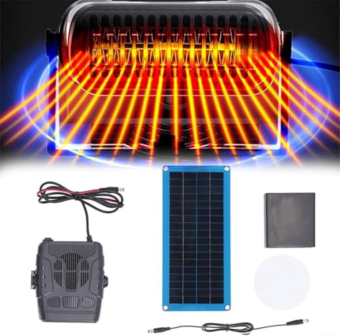 Single Solar Panel Heater Solar Powered Heater Solar Panel Plus Heater 30W Portable Solar Heater with Battery Compartment Winter Warmth for Pet Drying Heating