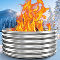 39 Inch Fire Pit Ring for Outside 17'' Tall Heavy Duty FirepitWood Burning DIY In Ground or Above-Ground Outdoor Heavy Duty Galvanized Steel Fire Pits for Backyard Bonfire Patio &amp Camping