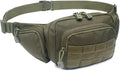Concealed Pistol Bag Multipurpose Nylon Tactical Handgun Case Fanny Pack Waist Bag Bumbag Chest Pack with Molle Webbing Loop (Army Green)