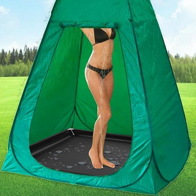 LAFANDE Portable Shower Pan Foldable Shower Base &amp Basin Floor with Detachable Drain Pipe Camping Shower Mat for Indoor &amp Outdoor Shower Stall Enclosures