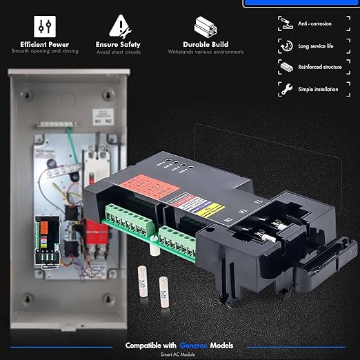 A0004499959 Smart AC Module Load Shed Module (SACM) w/Fuse Fit for Generac Generator Automatic Transfer Switch 100 200 Amp ATS Control Module Shedding Loads During Overload Replace# 10000004183