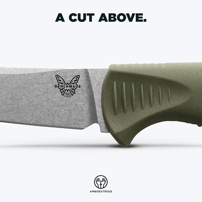 Benchmade - Meatcrafter 15500 4 Hunting and Cutlery Knife with Dark Olive Santoprene Handle (15505)