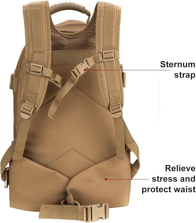 Large Tactical Expandable Backpack 39L-64L Military Bug Out Bag With Waist Strap