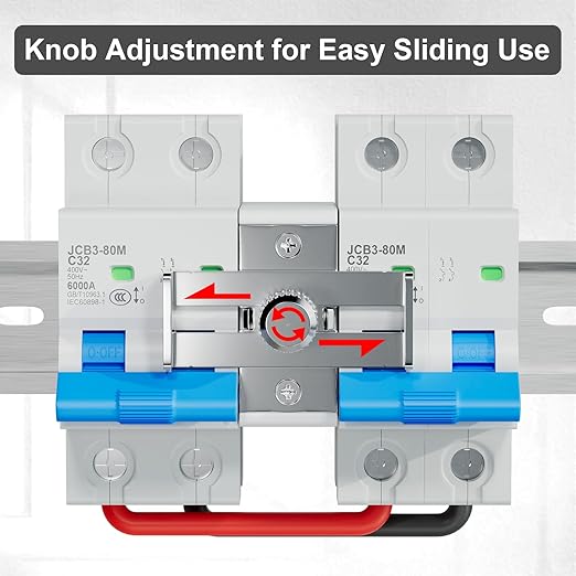 32 Amp Dual Power Manual Transfer Switch 2Pcs 2-Pole Circuit Breakers with Single-Side Slide Lock DIN Rail Included Ideal for Industrial and Home Use