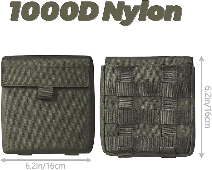 Side Molle EDC Pouches for Backpack Waist Belt Attachment Surplus 1000D Nylon Compact Utility Water-Resistant Pouch 2 Pack