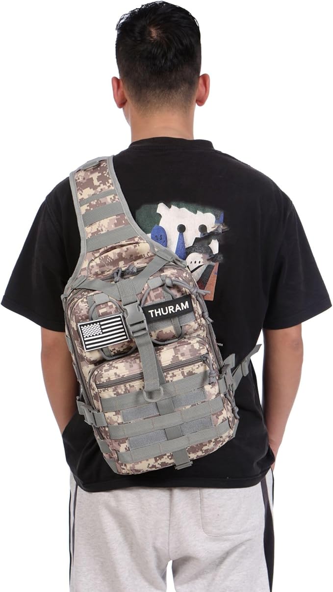 Outdoor Tactical Bag Fishing Military Sport Bag Pack Sling Shoulder Backpack for Every Day Carry (ACU)