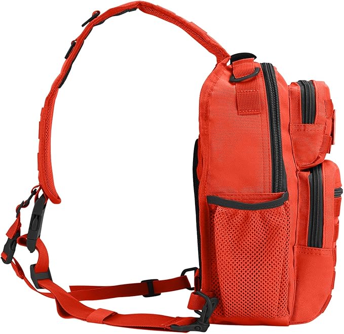 Rover Sling Pack Tactical Shoulder Sling Bag Backpack with Bottle Holder Crossbody Chest Bag Orange