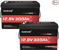 12V 300Ah 2 Packs Lithium LiFePO4 Battery 200A BMS 3840W Rechargeable Lithium Iron Phosphate Battery 15000+ Deep Cycles for Solar SystemBackup PowerRVCampingMarineOff-Grid