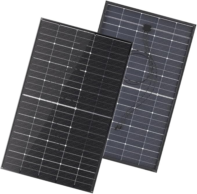 BougeRV Bifacial N-Type 300 Watts 16BB Mono Solar Panel 25% High-Efficiency All Black 12V/24V 300W Solar Panel for RV Camping Off-Grid Home Boat Marine 1 Piece