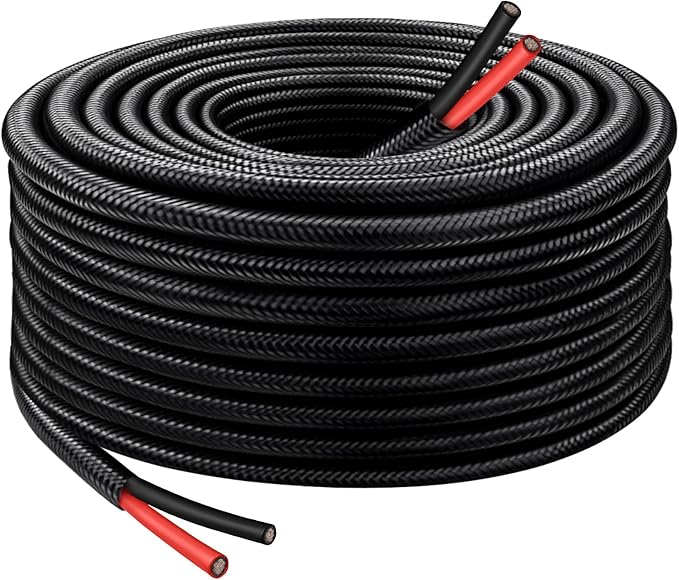 XRDS -RF 10AWG Solar Extension Cable 30FT with Flame-Retardant Protective Sleeving Tinned Copper PV Wire Flexible Outdoor Photovoltaic Cable for Solar Panel RV Boat Off-Grid System