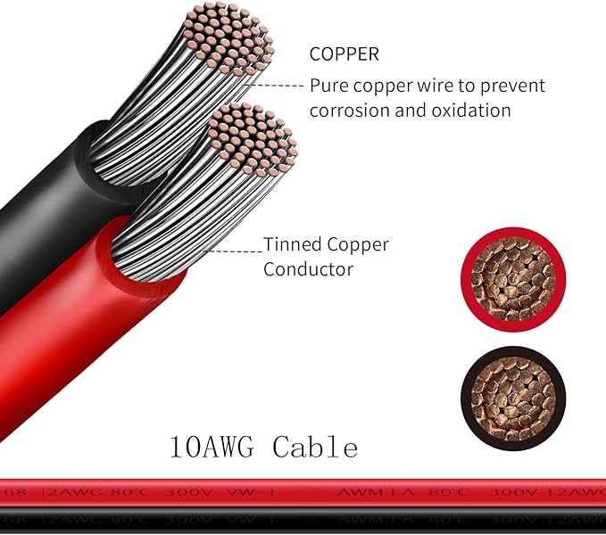 Solar to XT60i Cable 10AWG XT60i Extension Cable Solar Connector to XT60i Adapter Cable Compatible for EcoFlow River Delta Portable Power Station (10FT)