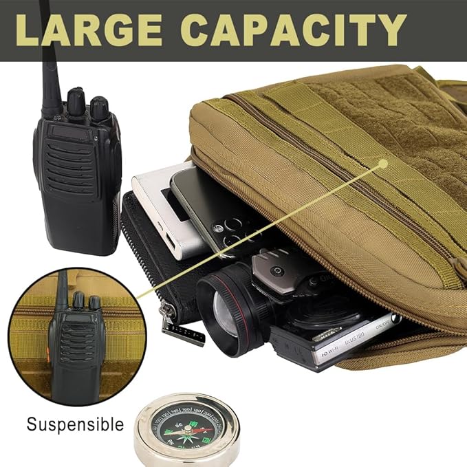 MiOYOOW Tactical Chest Rig Bag Waterproof Sports Utility Chest Pack Molle Running Chest Vest Bag for Running Hiking Cycling