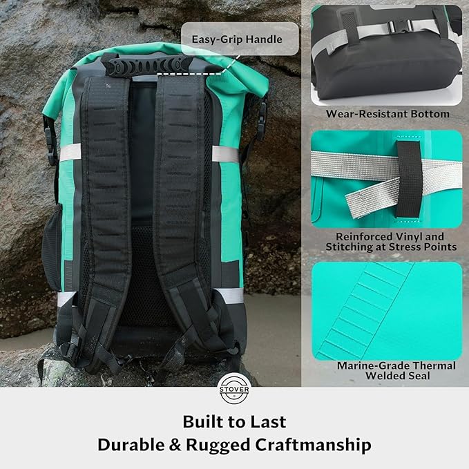 STOVER 5/10/25/30/40/55L Waterproof Dry Bag- Roll-Top Backpack w/Phone Case- Kayaking Hiking Camping Boating- Men/Women