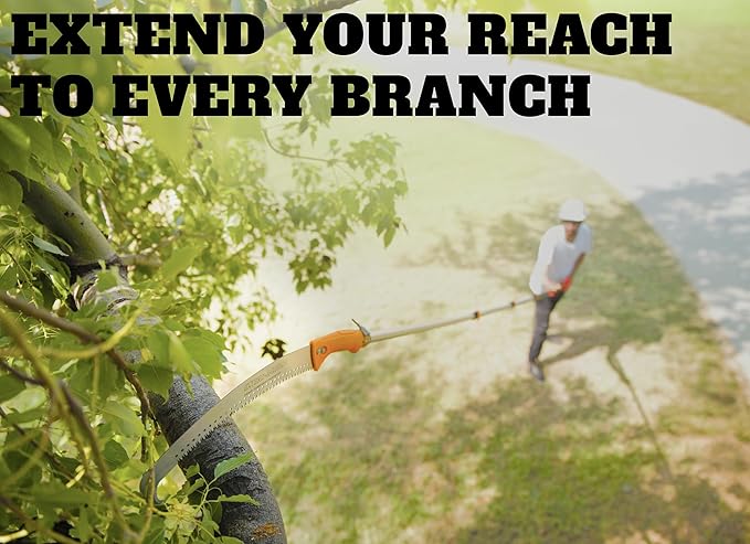 48-144 Telescoping Pole with Tree Pruner Extendable for Tree Trimming // Manual Pole Saws for Tree Trimming // Long Tree Trimmer with Telescopic Extension Pole // The Ultimate Tree Pruning Pole Saw