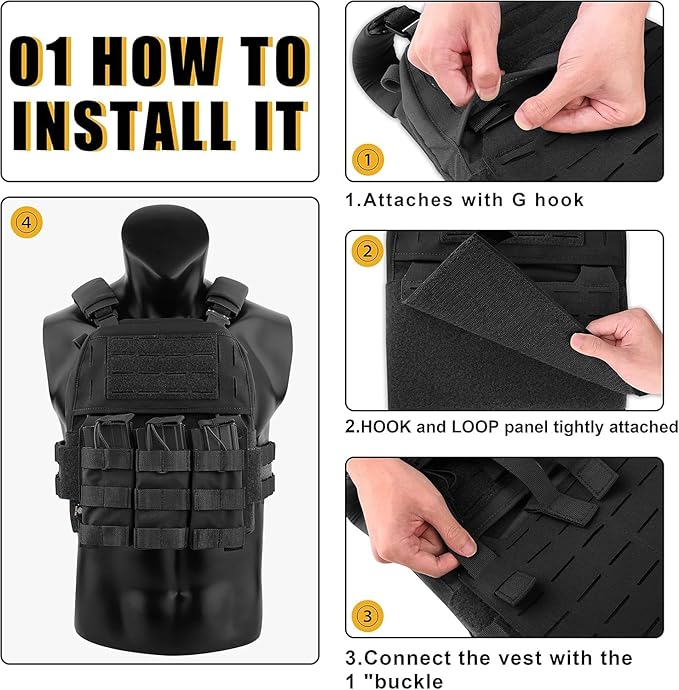 Multifunctional G Buckle Tactical Bag Mounting Plate MOLLE Abdominal Equipment Pouch Front Flap Hanging Panel Replacement Component