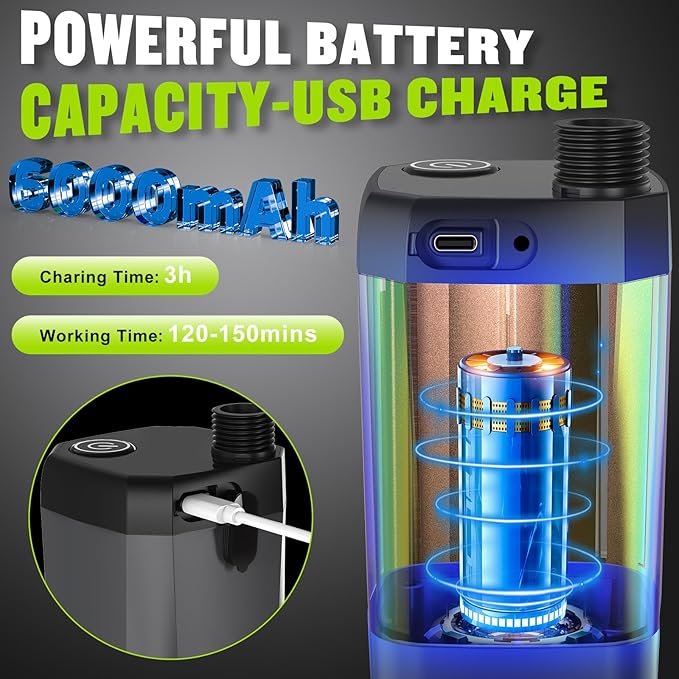 Portable Shower for Camping [Long-Lasting] Spopal 6000mAh Rechargeable Camping Shower with Intelligent LED Display 4 Spray Modes IPX7 Waterproof Outdoor Camp Pump for Hiking Travel Car Pet