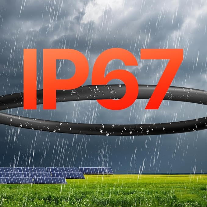 VEVOR 100FT Solar Panel Wire 10AWG Tinned Copper PV Cable 6mm² IP67 Waterproof XLPE Insulation Outdoor Extension Cord for RV Boat Home Solar Black