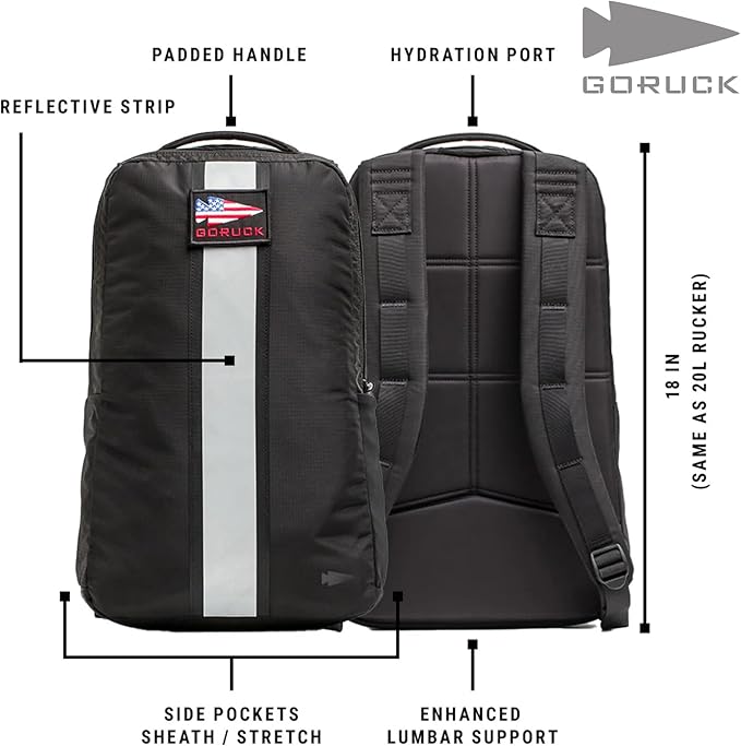 GORUCK Basic Rucker 17L Tactical Backpack – Durable Rucksack &amp MOLLE Daypack – Military Backpack for Men &amp Women - for Outdoor Hiking Training &amp Travel – Black