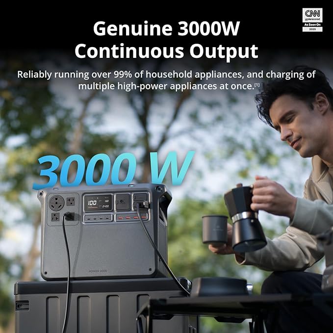 DJI Power 2000 Portable Power Station 2048Wh LFP Battery Compact Size 3000W Stable Output 0-80% Recharge in 55 Mins Electric Generator for Home Camping &amp RVs Off-Grid