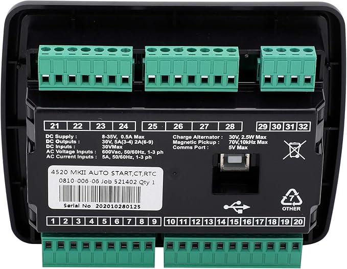 DSE4520 AMF Control Module Automatic Transfer Switch with LCD Display Generator Auto Start Controller Mains Failure Detection Self Starting Kit