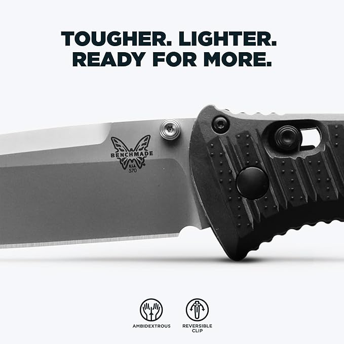Benchmade - Presidio II Tactical Every Day Knife Drop-Point Blade with Graphite Black CF Elite Handle (570-1)