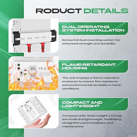 Mini Automatic Transfer Switch 4P 63A 110VATS Automatic/Manual DIN Rail Mount Dual Power Transfer Switch for Home Generator RVPublic/Backup Power Supply