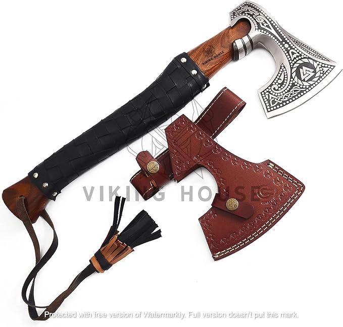 Viking Axe - Beautiful Custom Handmade Bearded Axe Best Gift for Men Best Birthday Gift with Sheath (RS-004)