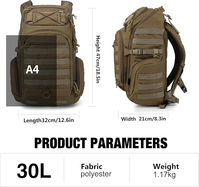 Mardingtop 30L Military Tactical Backpack for MenMolle Rucksack EDC Daypack for HikingTravelCamping Hunting