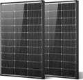 200W Solar Panel2PCS 100 watt Bifacial Solar Panel N-Type 16BB 25.6% High Efficiency 120 Watt Peak IP68 Grade A+ Cells for RV Trailer Marine Farm Rooftop Off-Grid System (Bifacial 100W*2)