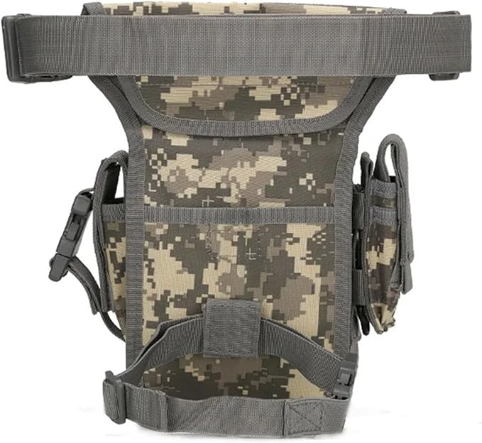 Tactical Drop Leg Bag Men Thigh Waist Fanny Pack Hunting Accessories Molle Gun Bag Hiking Traveling Camping Thigh Pouch(Black)