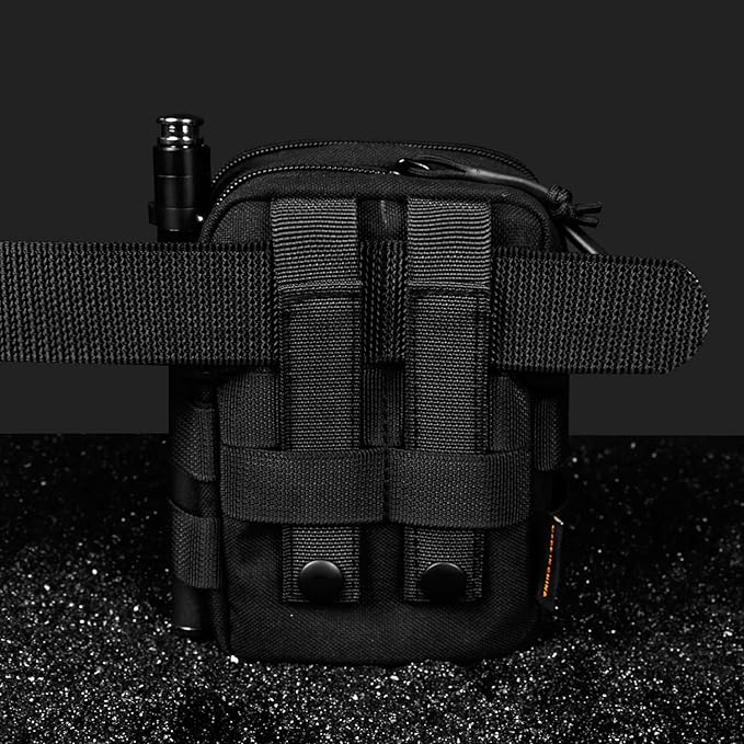 Multipurpose EDC Utility Gadget Pouch Molle Hip Waist Belt Bag Universal Cell Phone Holster Outdoor Wallet Nylon Case Camping Hiking Gear Tool Organizer (B)