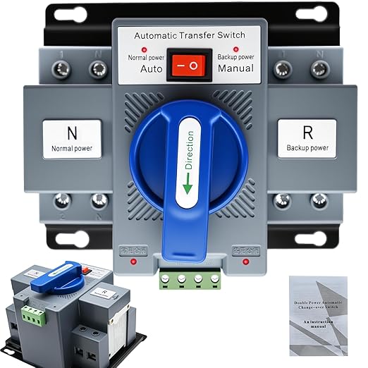 110V Dual Power Automatic Transfer Switch 2P 63A CE Certified ATS Generator Changeover Switch 50Hz/60Hz