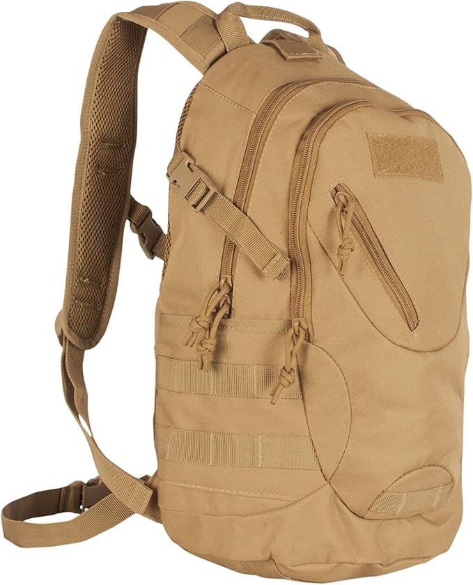 Fox Outdoor Products Scout MOLLE Day Pack | Compact 20L Tactical Backpack with Hydration Sleeve for EDC Hiking &amp Outdoor Use Coyote