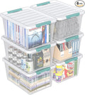 35 Quart Plastic Clear Bins with Lids Plastic Storage Boxes 6 Packs