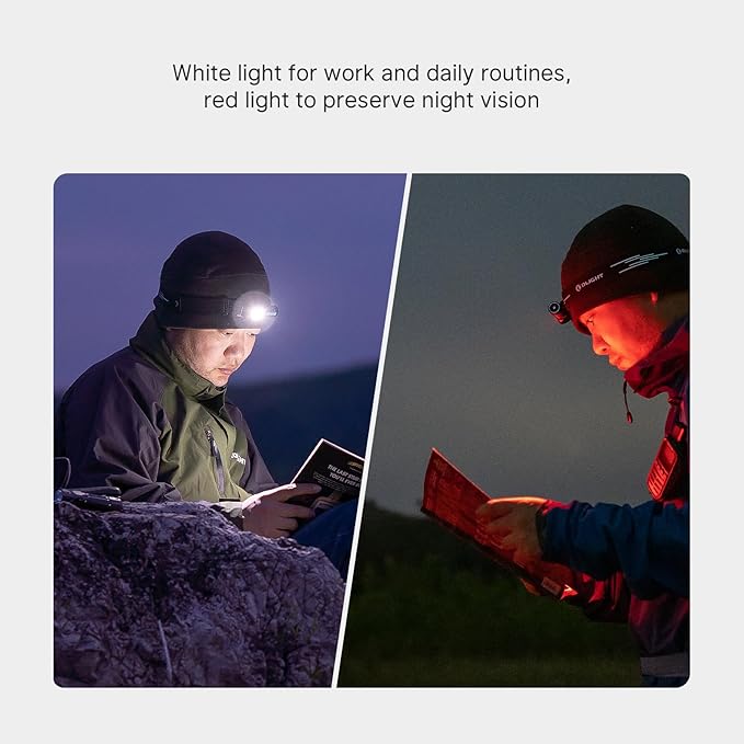 OLIGHT Perun 3 Mini Premium Headlamp 1250 Lumens with Type-C Charging Box Rechargeable Headlight with Red Light OptionPerfect for Working Hiking Camping and Climbing (Midnight Blue)