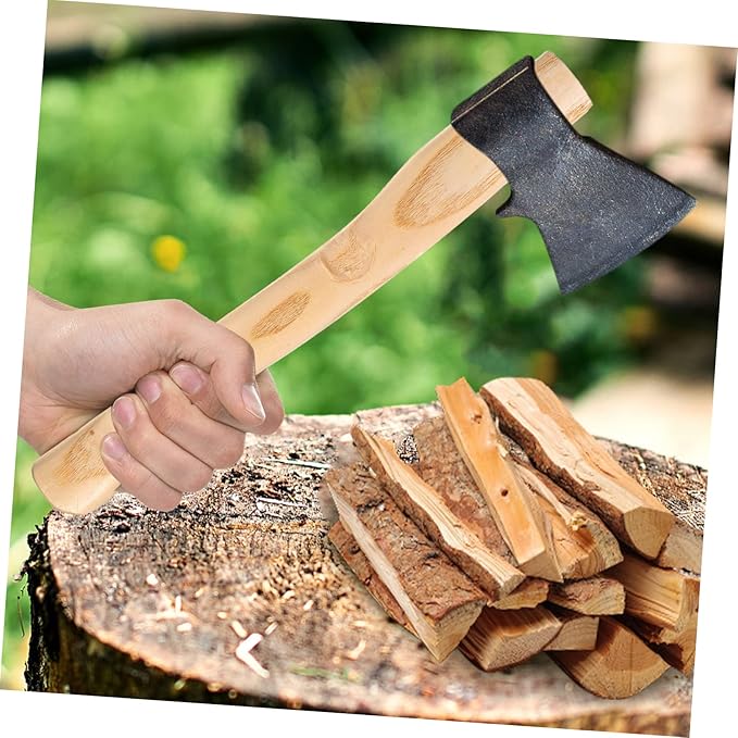 2pcs Replacement Wooden Hatchet Handles for Camping Durable Wood Handle with Ergonomic Design High Hardness for Woodworking and Cutting Tasks
