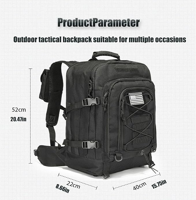 55L Tactical Backpack Military Army Daypack Assault Pack for Men Molle Backpacks Bug Out Bag Pack for Hiking Camping Travel(Green)