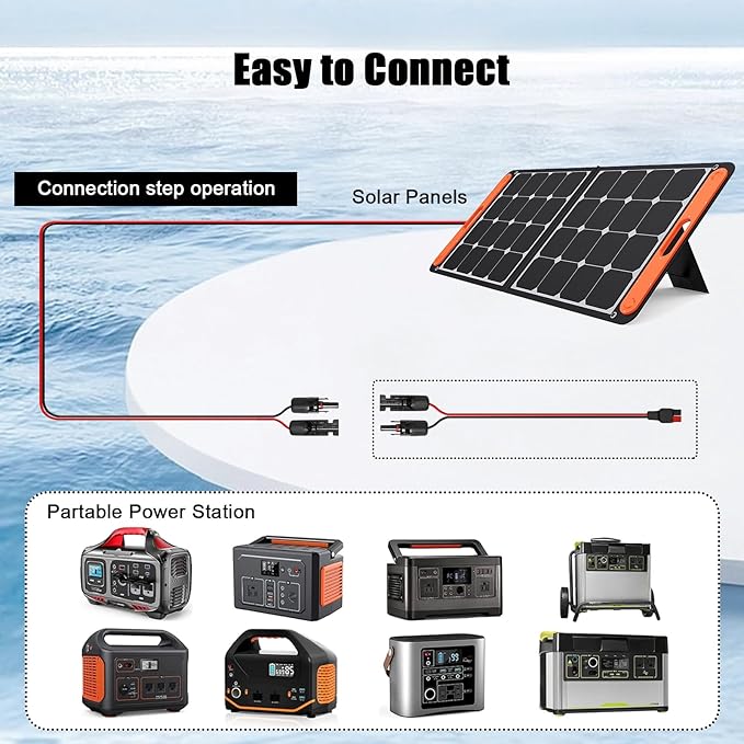 MOOKEERF 10AWG Solar Panel Cable to Anderson Connector - 30FT Solar Extension Cable with Anderson -Style Connector for Portable Power Station Solar Panel Solar Generator