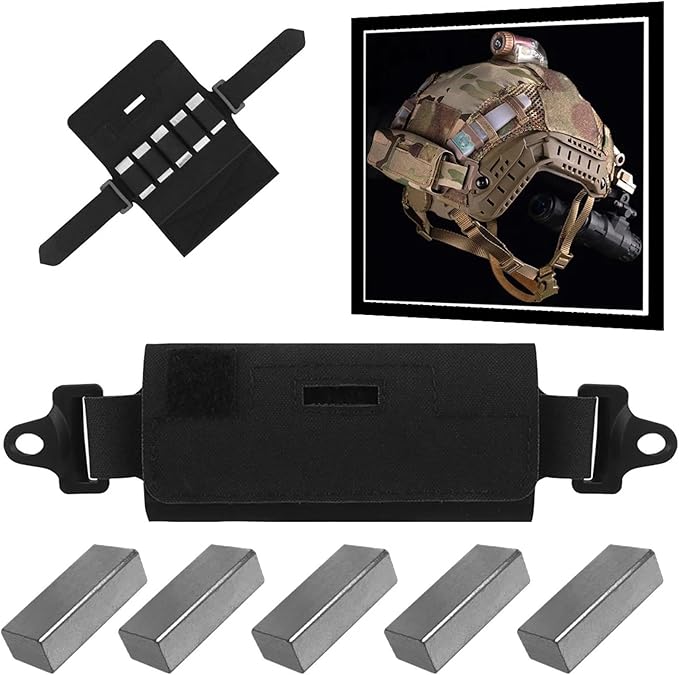 Tactical Helmet Counterbalance Weight Bag NVG Counterweight Pouch with Five Counter Blocks for Fast Airsoft Paintball Helmet
