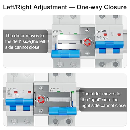 32 Amp Dual Power Manual Transfer Switch with IP65 Protection Box 2Pcs 2-Pole Circuit Breakers with Single-Side Slide Lock DIN Rail and Waterproof Joints Included Ideal for Industrial and Home Use