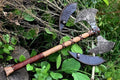 Viking Axe Double Headed Custom Handmade Carbon Steel Axe - Ash Wood Shaft Leather Wrap - Hunting Axe - Best Anniversary &amp Birthday Gift for Him by Empire Industry